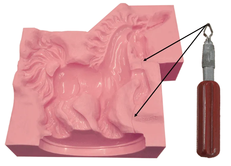 Cutting Vents in the Silicone Mold Cutting Vents in the Silicone Mold